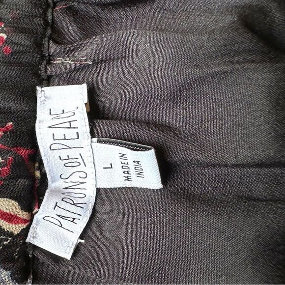 Patrons of peace off the shoulder top floral print black size large - Picture 6 of 7